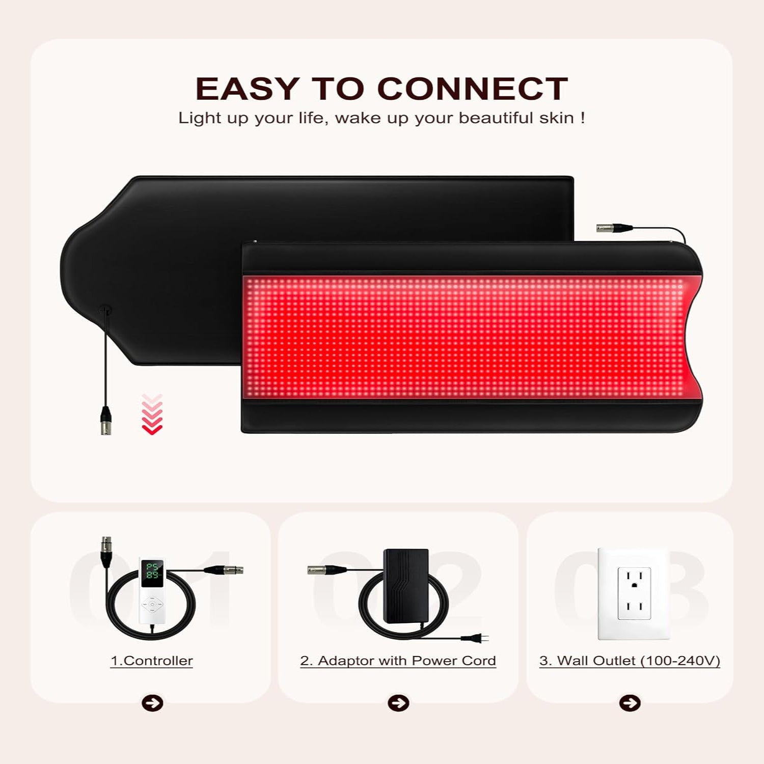 2026 New Dual Full Body Red Light Therapy Mat 2570 Leds Red Light Blanket | 74'' X 34'' Whole Red Light Therapy for Body, 660&850Nm Infrared Light Blanket, 3 Modes, 5 Intensity Levels