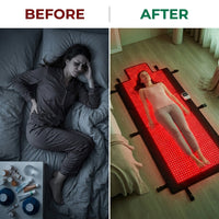 2026 Upgraded All-In-One Red Light Therapy Mat Full Body, FSA&HSA Eligible,75” X 35” Medical-Grade TPU Red Light Blanket with 2600 Dual-Wavelength Leds (660Nm Red & 850Nm NIR) for Pain Relief — Before & After