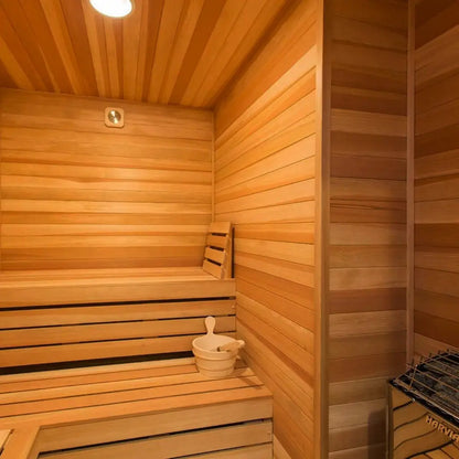 Custom Indoor Sauna Room - 7' x 7' x 8' - Finnish Sauna Builders