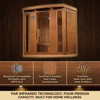 Dynamic Infrared Saunas 4 - Person Indoor Bluetooth Compatible FAR Infrared Sauna in Cedar — Results & Stats