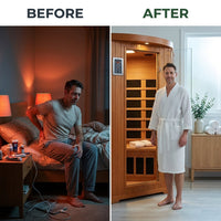 Infrared Sauna Engineered for Deeper Recovery, 4-Person Capacity, Canadian Cedar, Near Zero EMF Technology — Before & After