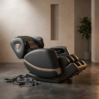 Massage Chair Full Body, Zero Gravity Massage Chair with 10 Fix Rollers, Heating, Foot Massage, Bluetooth Speaker, Touch Screen Controller, Fit Office and Home, Black — Studio Shot