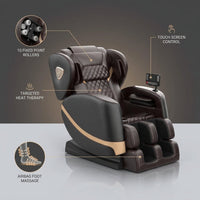 Massage Chair Full Body, Zero Gravity Massage Chair with 10 Fix Rollers, Heating, Foot Massage, Bluetooth Speaker, Touch Screen Controller, Fit Office and Home, Black — infographic